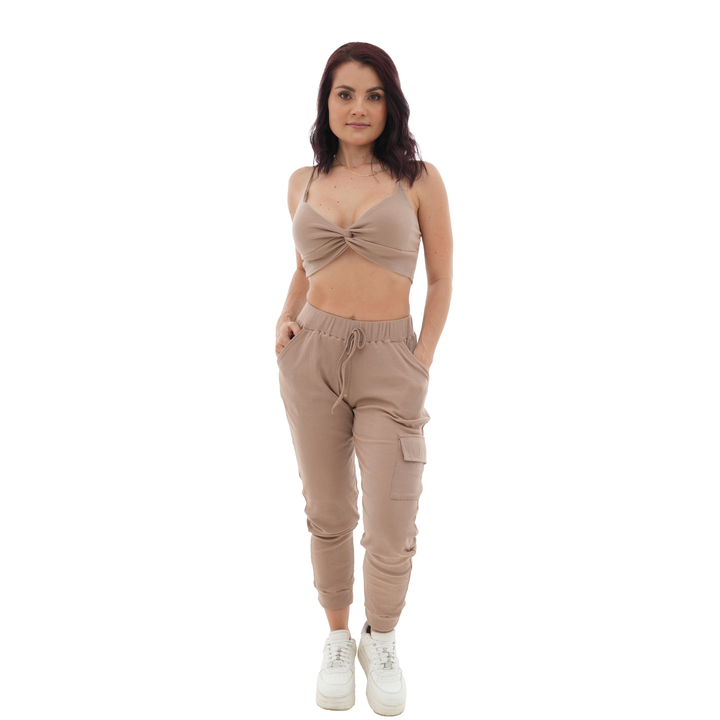 Conjunto Top/Pantalón - Escote en Nudo