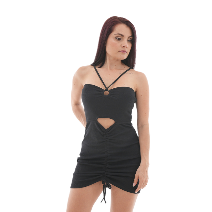 Vestido Corto - Strapless Argolla