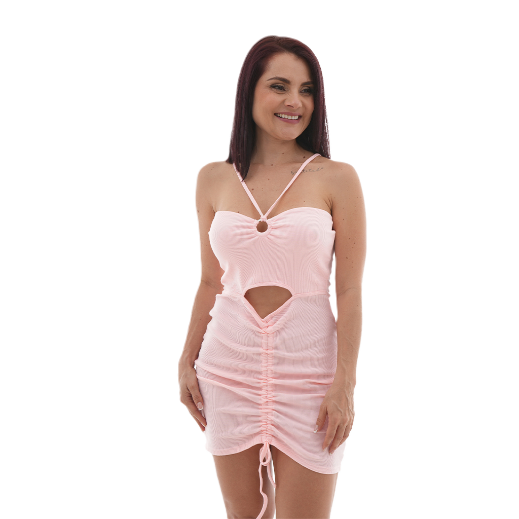 Vestido Corto - Strapless Argolla