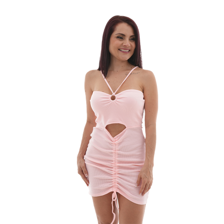 Vestido Corto - Strapless Argolla