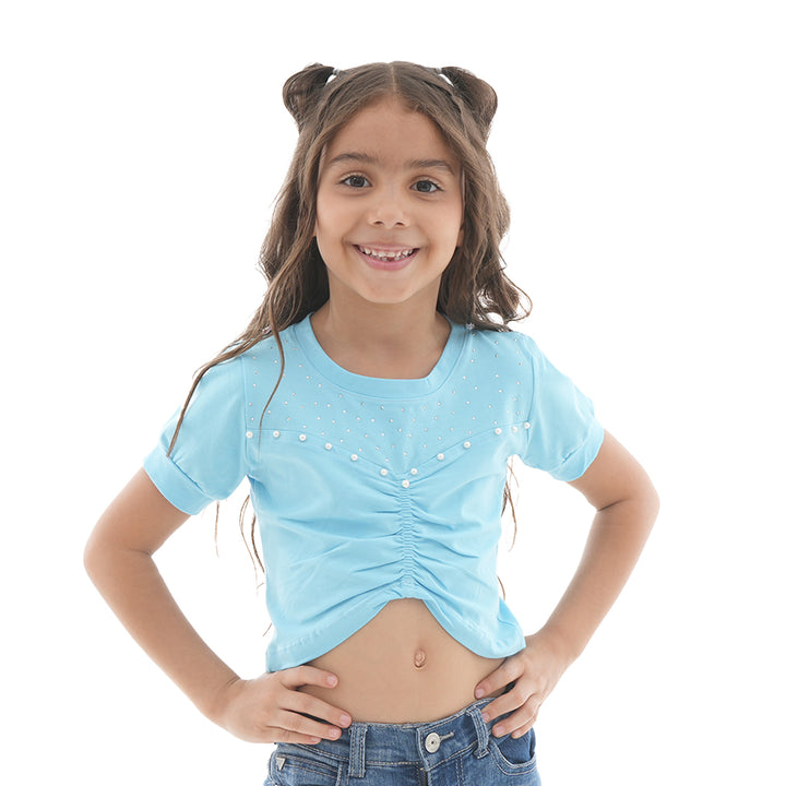 Blusa Decorada - Perlas Recogido