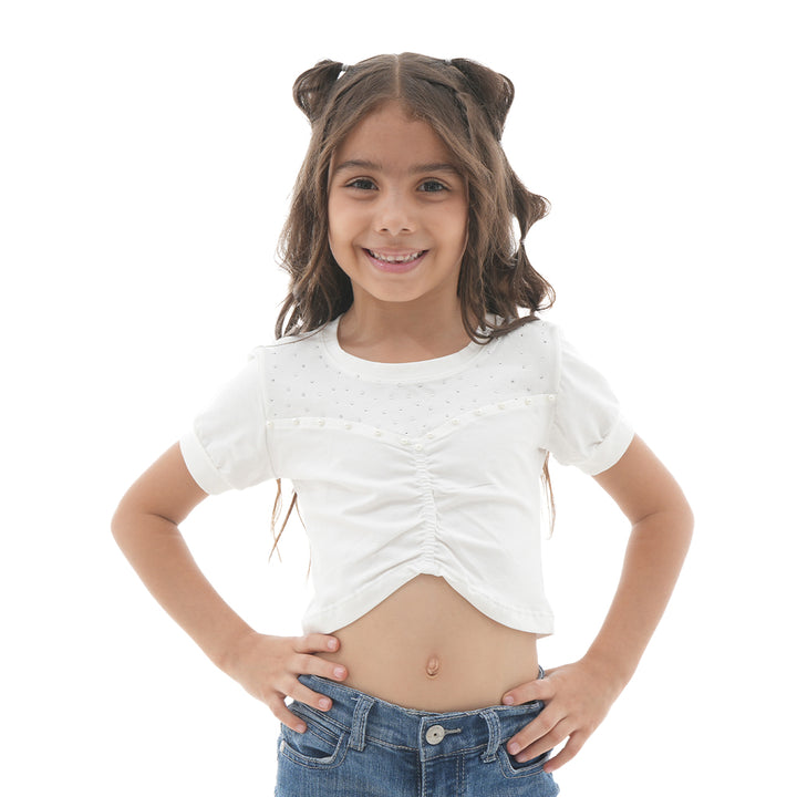 Blusa Decorada - Perlas Recogido